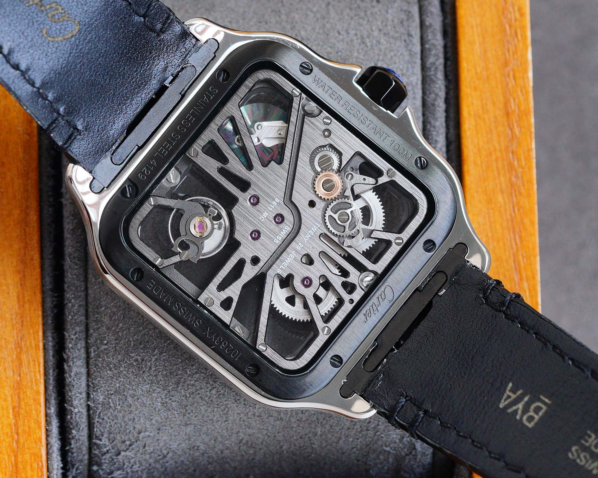 SANTOS BLACK BEZEL SKELETON