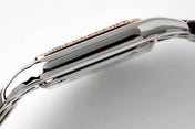 PANTHERE 27MM PINK GOLD SILVER CASE DIAMOND BEZEL WHITE DIAL