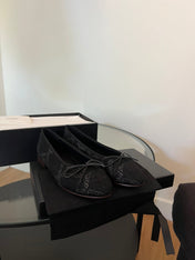 ballet flats black denim
