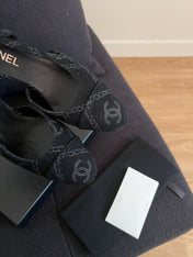 slingbacks black denim