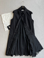 MONCLER SLEEVELESS PLEATED DRESS 269706