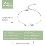 Cute Pussy Cat Opal Link Bracelet for Women